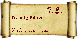 Traurig Edina névjegykártya